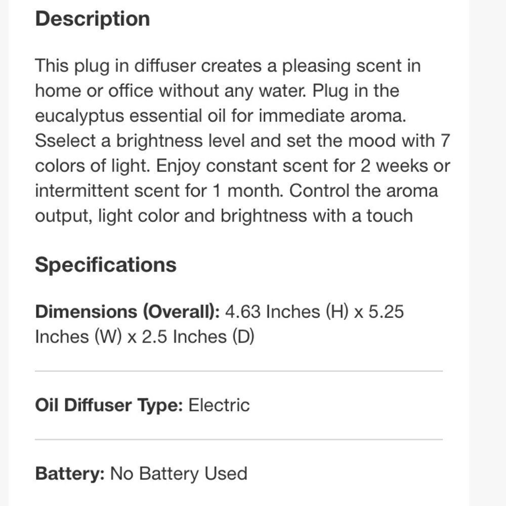 Sharper Image Night Light Plug in Diffuser - Picture 6 of 6